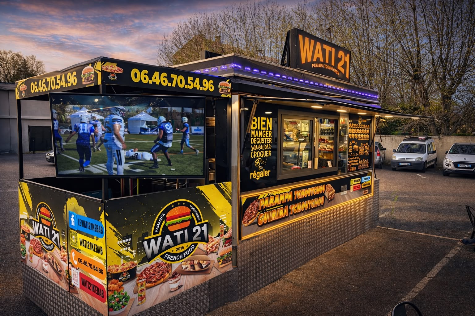 Le camion WATI 21 au coucher du soleil